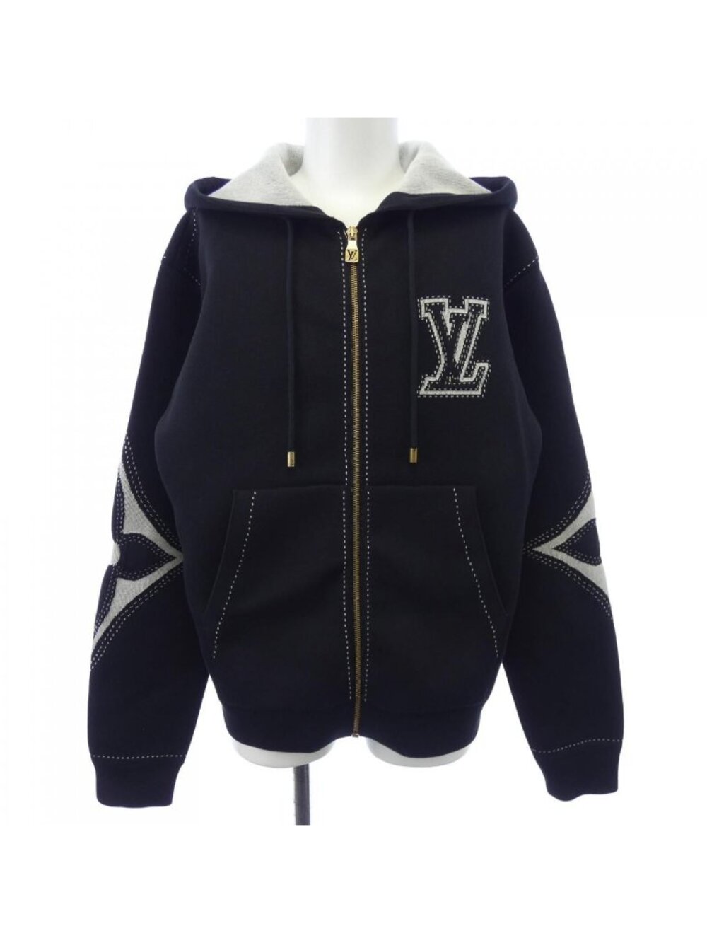 Louis Vuitton Graphic Intarsia Zip Cotton Hoodie